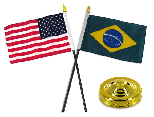Brasile con bandiera americana